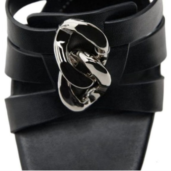 NEW Zara Black Chain Detail Chunky High Heel Platform Sandals Size 38 - Picture 3 of 10